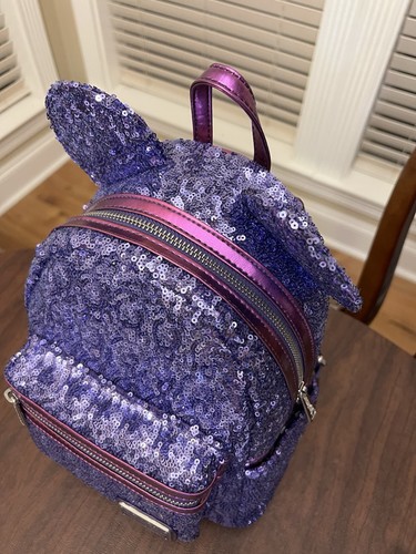 Disney Parks Loungefly Purple Potion Mickey Mouse Sequin Mini Backpack Bag - Picture 8 of 14
