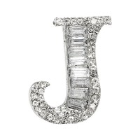 Buchstaben Broschen Anstecknadeln Buchstabe J Strass Brosche Silber