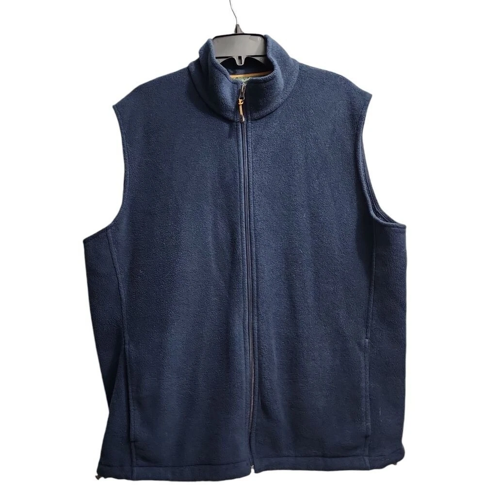 Woolrich Fleece Vest Full Zip Sleeveless Outdoor Casual Blue
