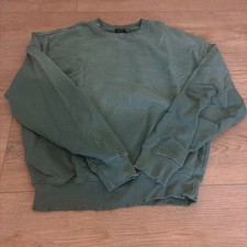 Women's Sweatshirt Oversized Faded Crewneck Green RSQ Ombre Grunge