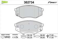 Valeo 302734 brake pad set, disc brake for, Hyundai, Kia
