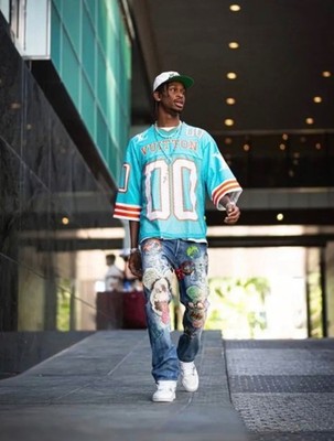 Louis Vuitton Hockey Jersey Tee NWT Sz L Menthe Aqua 00 Virgil 1A9V75 Dolphins