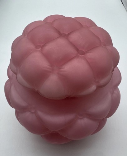 Victorian Consolidated Glass Diamond Quilt Biscuit Jar ~ Cir 1895 ~ Pink Satin - Picture 7 of 8