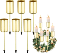 6 StüCk Kerzenhalter Adventskranz Gold ø 2.5Cm Kerzenhalter Stabkerzen, Stabkerz