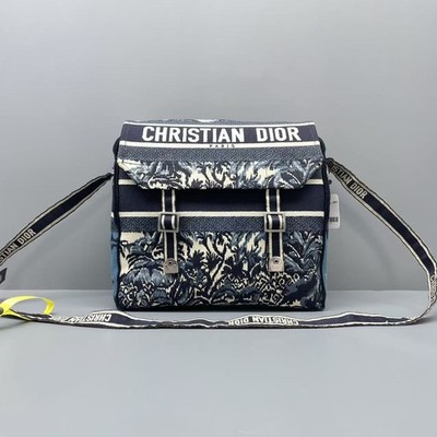 Dior Camp Blue Embroidered Handbag Shoulder Crossbody Bag Authentic