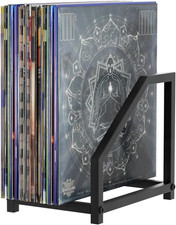 Metal Record Stand for Tabletop Holds 40 Lps, Vinyl Record Holder with Square Ba