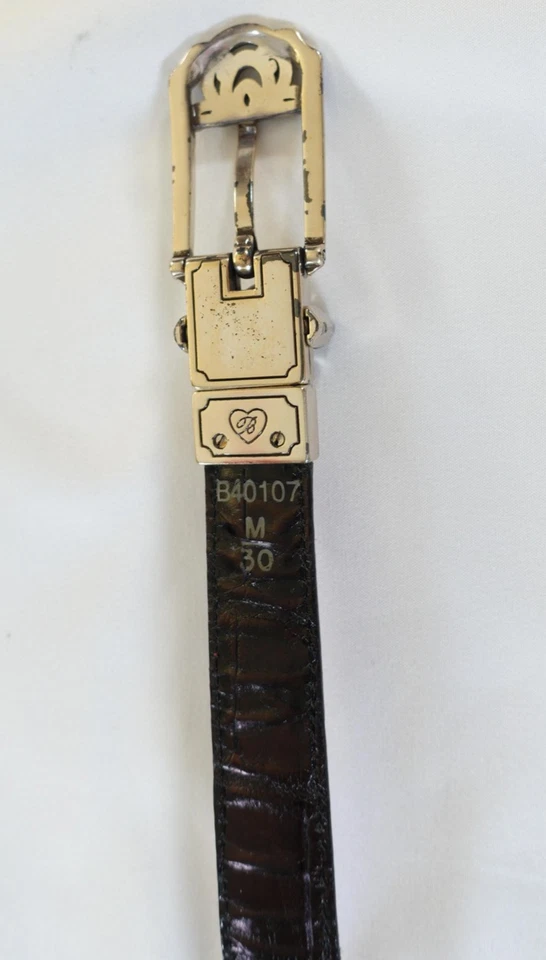 Brighton Belt Womens Medium 30 Red Croc Embossed Leather Buckle B0107 - Image 3 of 4