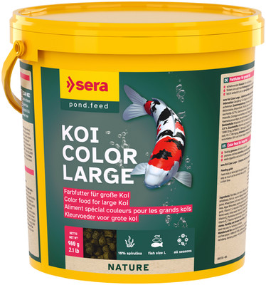 sera KOI Color Large 3,8L | Farbfutter mit Spirulina, Krill & Gammarus | Teich
