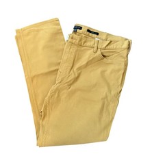 Banana Republic Traveler Pants Mens 42x32 Slim Fit Golden Khaki Twill 700055010