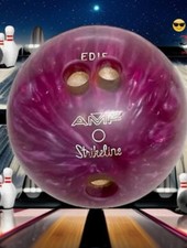 AMF 8lbs Strikeline Purple Marble Swirl Bowling Ball with Carrying Case Used USA