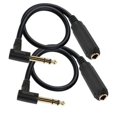 Right Angle 6.35Mm TRS Stereo Male to Female Audio Cable,2Pack 6.35Mm 1/4" Inch