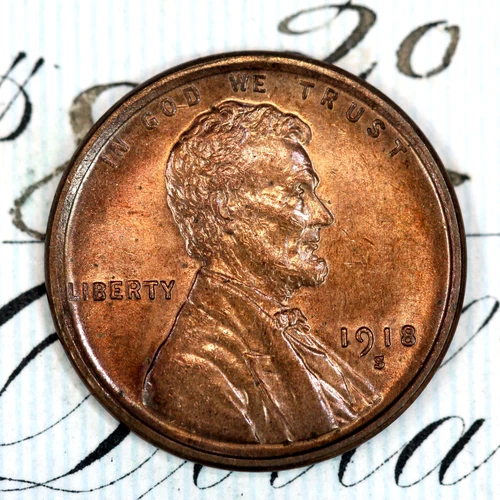 * 1918-S * SOLID+ GEM BU MS LINCOLN WHEAT PENNY * FROM ORIGINAL COLLECTION