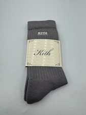 NWT Kith Classic Crew Sock Kids Large/XL Hurricane Gray Stretch