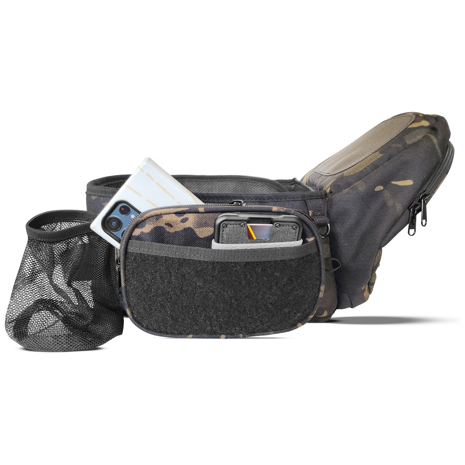 Tactical Baby Hip Carrier Black Camo with Molle & Carabiner 