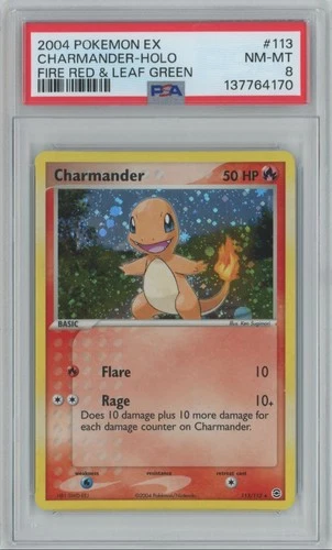 2004 Pokemon EX Fire Red & Leaf Green Charmander PSA 8 Holo #113