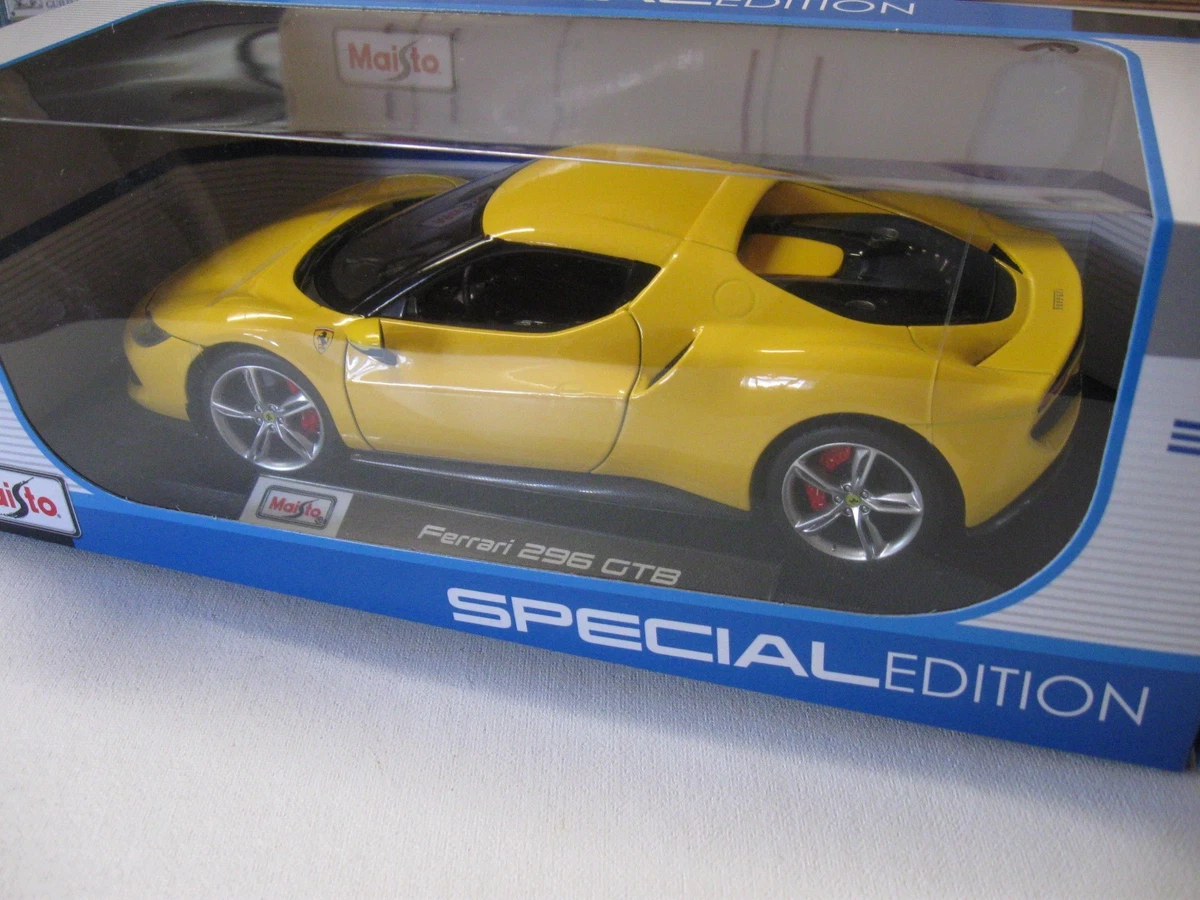 1:18 MAISTO FERRARI 296 GTB DIECAST CAR YELLOW