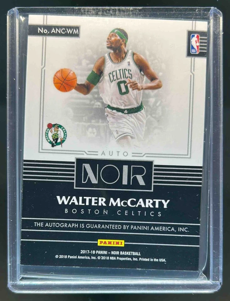 2017-18 Panini Noir Walter McCarty Auto Color #50/99 Celtics - Image 2 of 2
