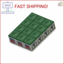 Silver Cup Billiard/Pool Cue Chalk Box, Green, 12 Cubes