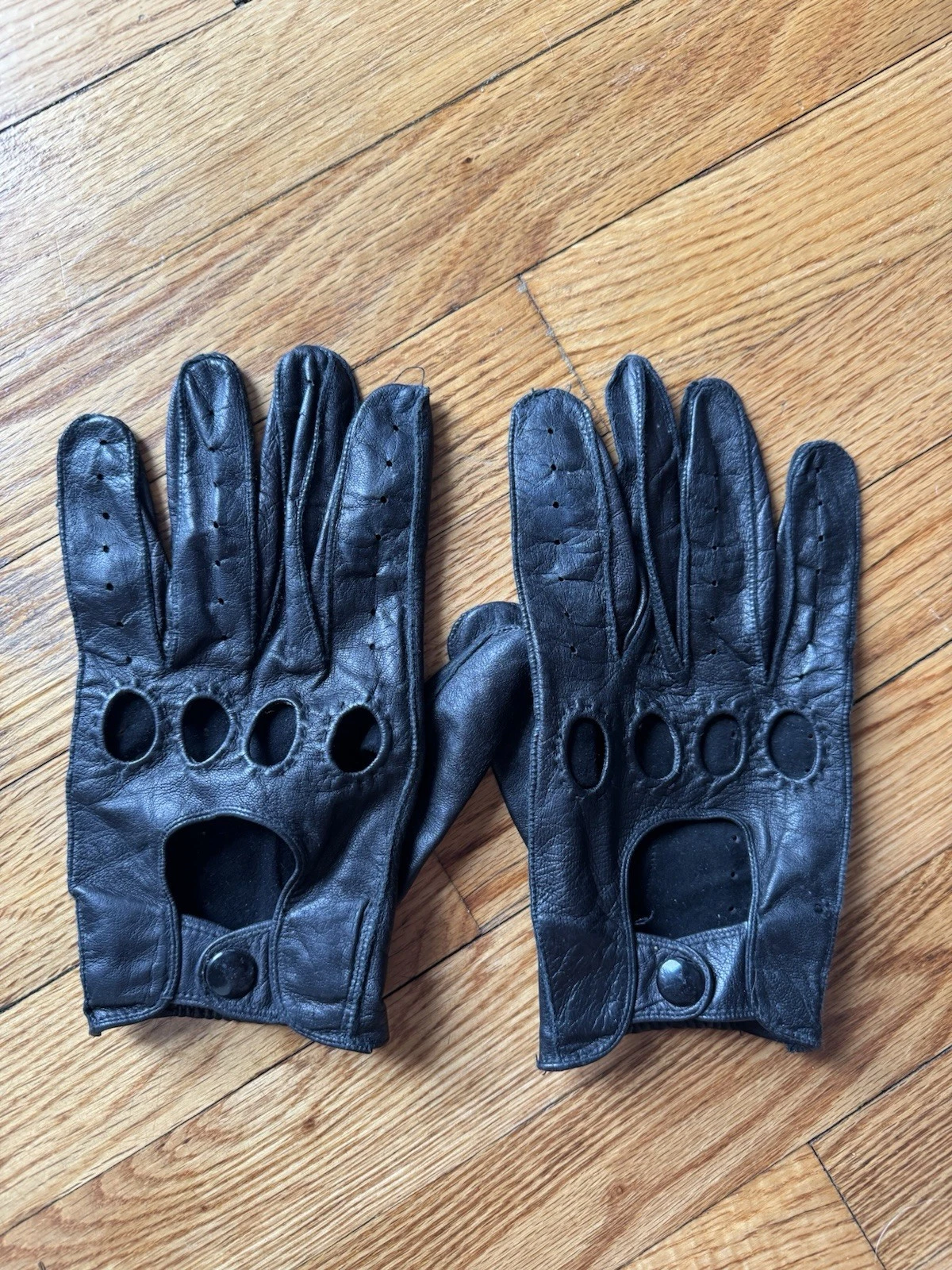 XL Men’s ITALIAN Leather Driving Gloves Knuckle Holes VINTAGE