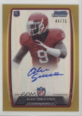2013 Bowman Rookie Chrome Refractor Gold 44/75 Alec Ogletree Auto RC 0af
