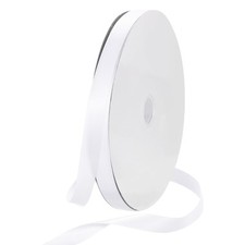 50 Yard 0.6 inch White Double Face Grosgrain Silk Satin Ribbon for Crafts