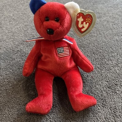 Ty Beanie Bär im Ruhestand ~ Amerika - neu mit Etikett 