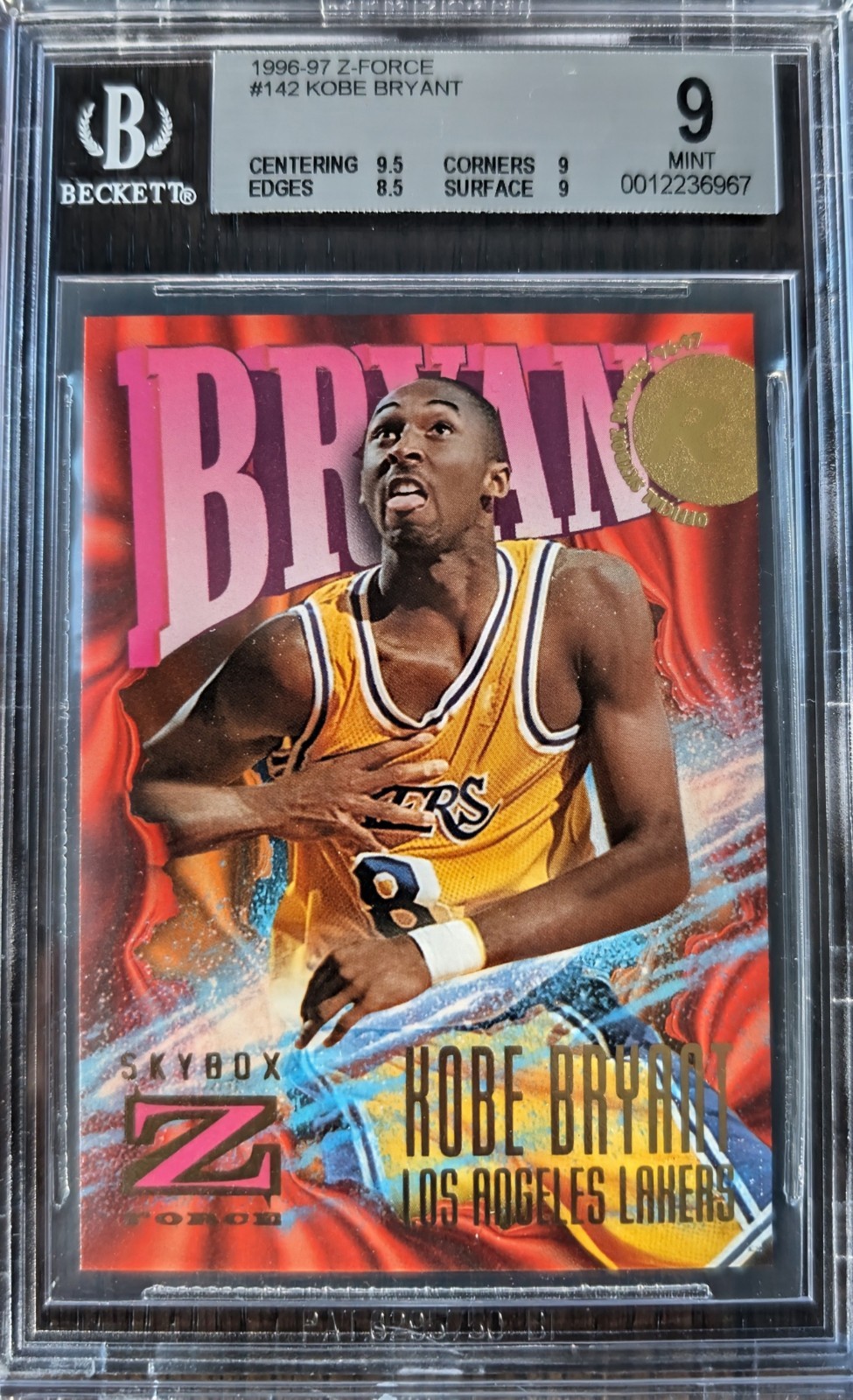 1996-97 Kobe Bryant Rookie #142 Z Force BGS 9