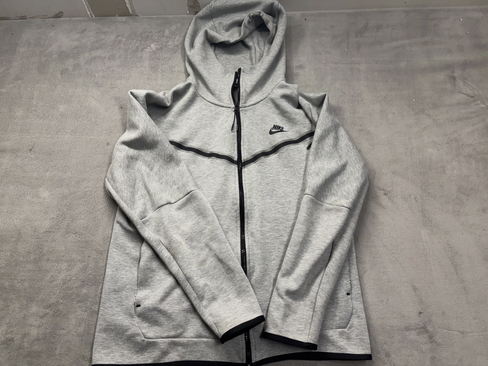 SACAI X NIKE Nike Felpa con Cappuccio Uomo Grande Grigio Full Zip Tech Fleece Giacca Felpa Atletica