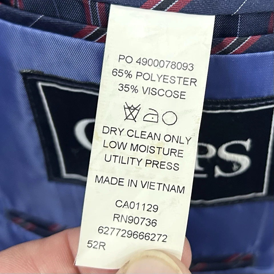 Abrigo deportivo Chaps 52R pata de gallo gris azul dos botones ventilados mezcla de poliéster Foto 4 de 4