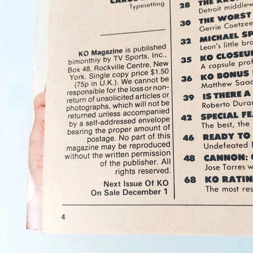 KO MAGAZINE MICHAEL SPINKS COVER Matthew Saad Mohammed Poster Dec 1981 | VGC  - 画像5/13