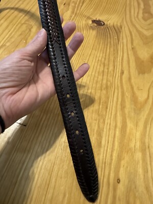 Brighton Belt Leather Braided Brown Woven Silvertone Buckle 
