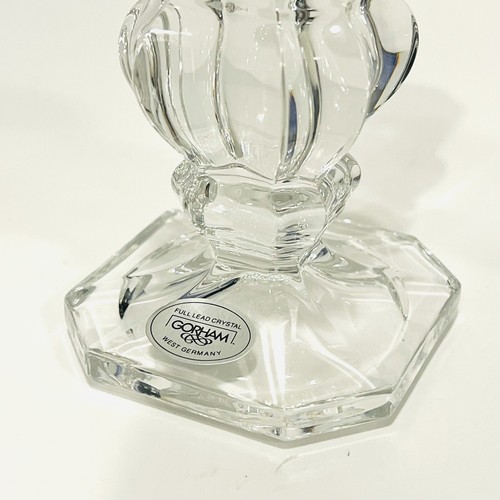 Vintage Set of Two Full Lead Crystal Candle Holders Gorham West Germany 4" - Picture 2 of 4