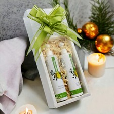 Geschenkbox Geschenk Set Box Pflegeset mit nativem Olivenöl Körpercreme Duschgel