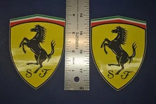 FERRARI 4" MAGNETIC EMBLEMS STICKER SHIELDS DECALS (Pair) Kit 308 328 348