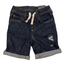 NWT GAP Baby Boys Denim Shorts Sz 3T- 4T-5T Dark Wash Elastic Waist 682869