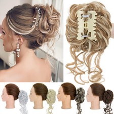 Balayage Jaw Claw Clip In Curly Messy Hair Buns Pieces Updo 100 Natural Thick