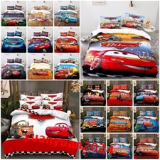 Cars Lightning McQueen 3D Duvet Cover Pillowcases Single Double King Bedding Set