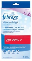Febreze Dirt Devil U Replacement Vacuum Bag, 3-pack , New, Free Shipping Febreze Dirt Devil U Replacement Vacuum Bag, 3-pack , New, Free Shipping