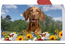 Vizsla Summer Flowers Mail Box Cover