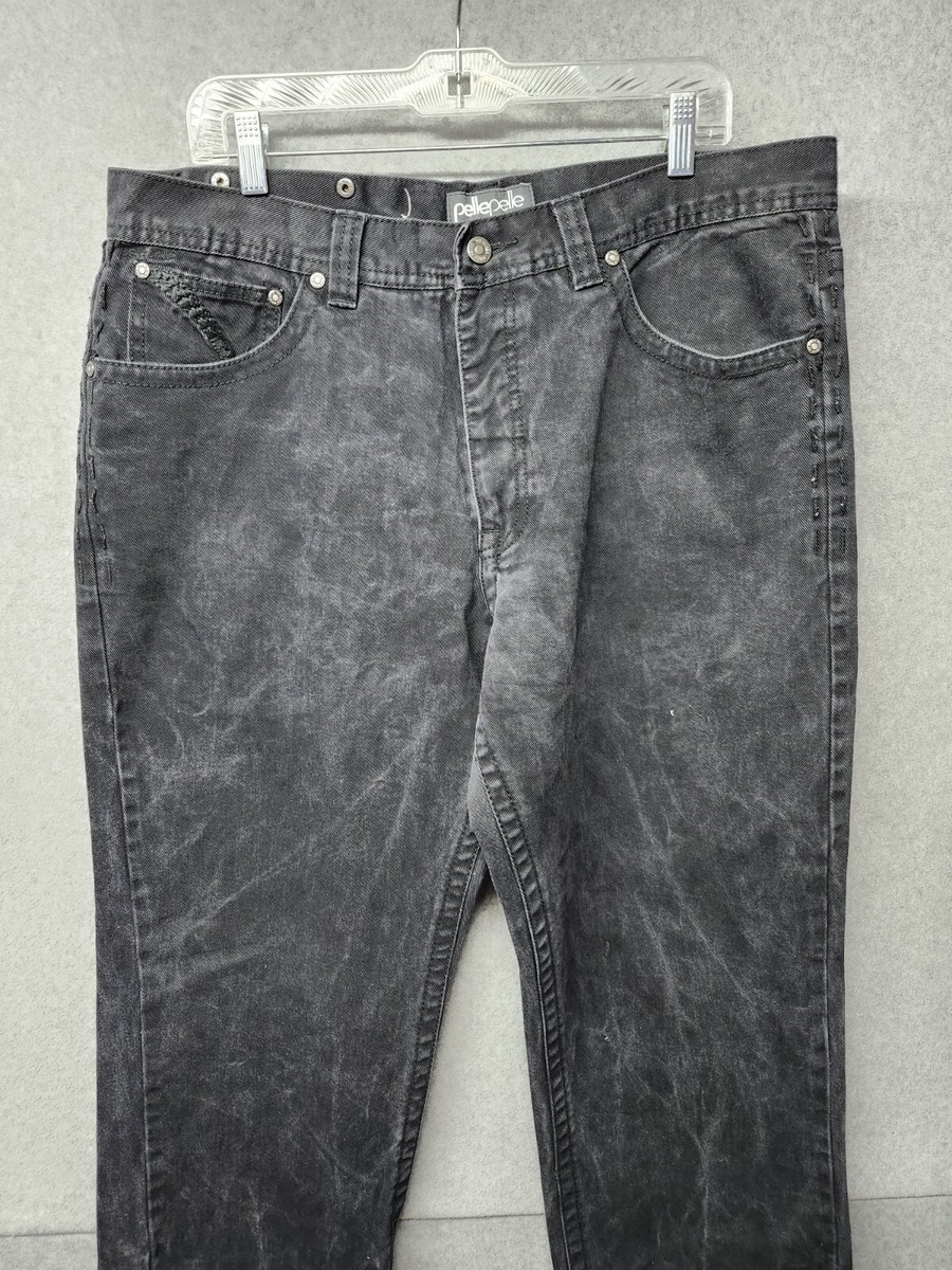 Vintage Pelle Pelle Jeans Men's 38x32 Black Baggy Straight Hip Hop
