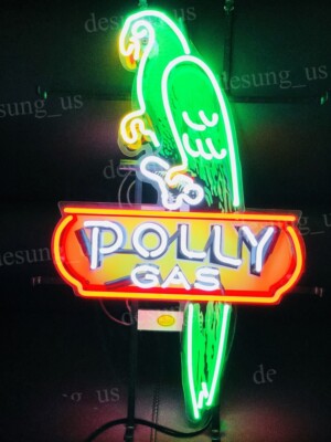 20'' Polly Gas Gasoline Bar Neon Sign With HD Vivid Printing Light Lamp Beer Gift