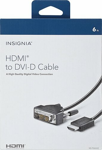 GENUINE Insignia HDMI to DVI-D 6ft Cable for PC Laptop for extra monitor - Picture 2 of 2
