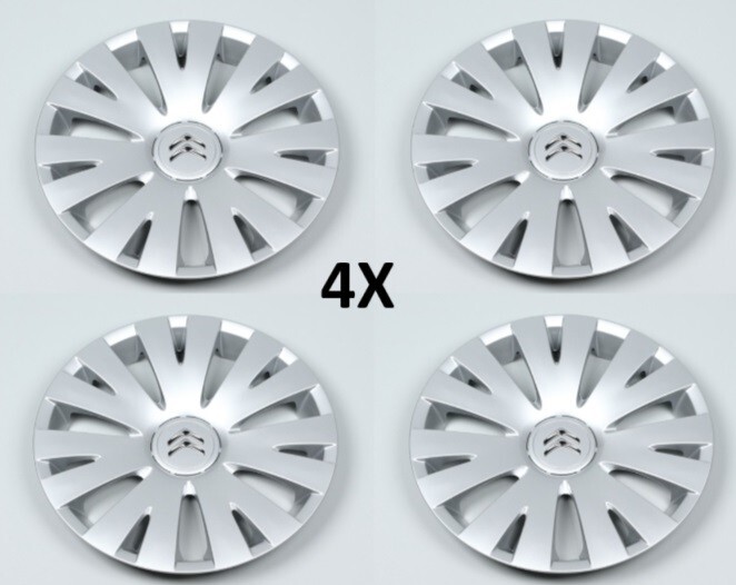 Enjoliveurs 15 Pouces Citroën Berlingo III 2009 2010 2012 Gris Argent Set de 4