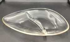 Clear Glass Mid Century Modern 2 Part Relish Dish