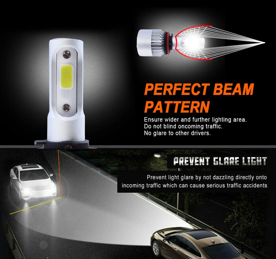 For Chevy HHR 2006-2011 - 2PC Super White LED Headlight High/Low Beam Bulbs S2 - Image 2 of 4