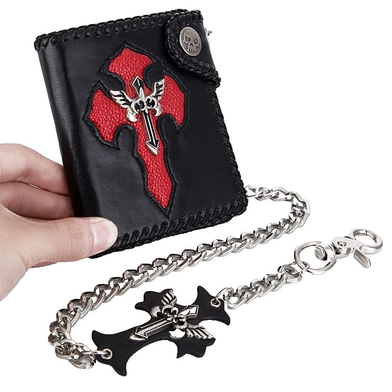 Faux Leather Biker Carteras para hombres