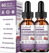 Glucosamine Chondroitin MSM Liquid Drops-w/Elderberry Boswelia &Hyaluronic Ac...