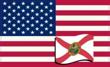 5 X 3 America and Florida Flag Magnet Vinyl Patriotic Cup Decal Vehicle Magnets