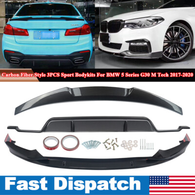 For BMW 5Series G30 M Sport Carbon Look BodyKits Front Rear Lip Splitter Spoiler