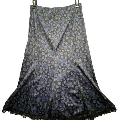 Corpse Bride Black Rose Maxi Skirt Women s Size 12 / Romwe XL Fairy Goth Roses